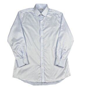 Ledbury Button Down Shirt Mens Large Light Blue 100% Cotton Preppy Work